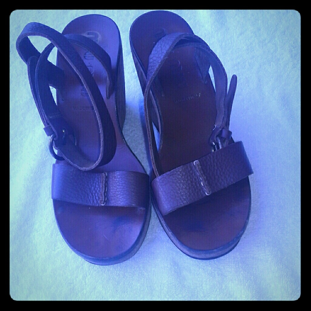 MIU MIU Ankle Strap Wedges - Italy